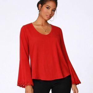 Elegant Red Women's Top